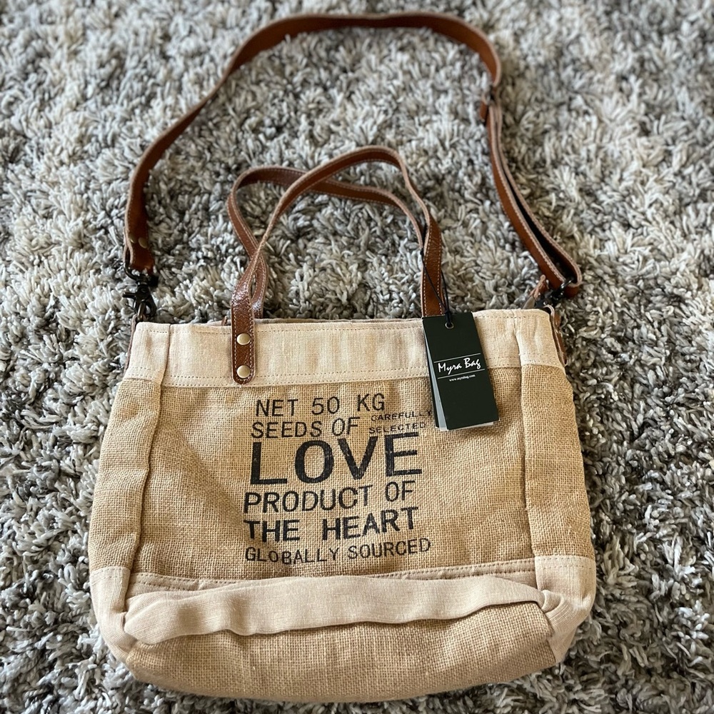 Brand New Myra Bag Beige and Brown Shoulder Bag